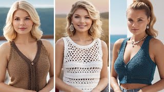 144 Ideias de Blusa Regata Feitas de Crochê - Como fazer Crochê - #modelosdetricô #crochê #tricotado