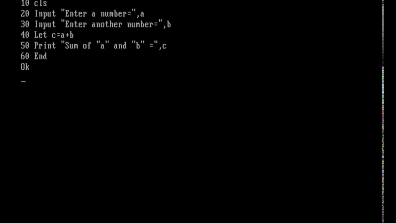 Simple GW-Basic Program for Beginners.