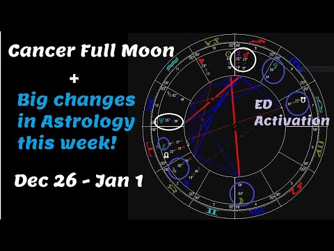 Astrology Dec 26 2023 - Jan 1 2024 - Cancer Full Moon - Jupiter SD - Mercury SD -Venus Ingress Sag +