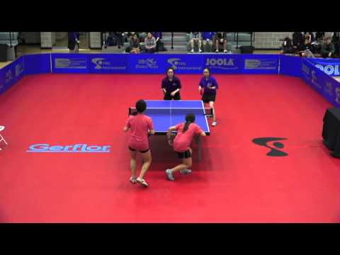 2016 NCTTA Nationals Women's Doubles 1/2 Final - Castillo/Song (Wisconsin) vs Qiang/Luo (NYU)