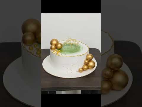 #love #simplecakedesign #weddinganniversary #weddingcake  #olivecake #cakedecorating #goldencake 💚💛