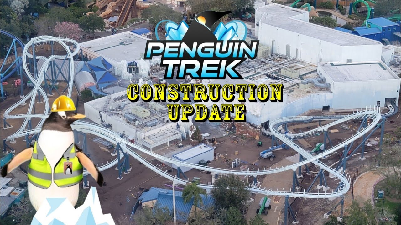 SeaWorld Orlando | Penguin Trek Roller Coaster | Construction Update 2.8.24