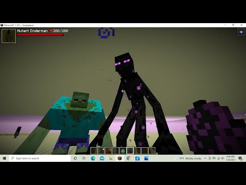 mutant enderman vs mutant zombie-in minecraft
