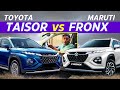 Toyota Taisor Vs Maruti Fronx Car Comparison Features Engine Performance कौनसी खरी�