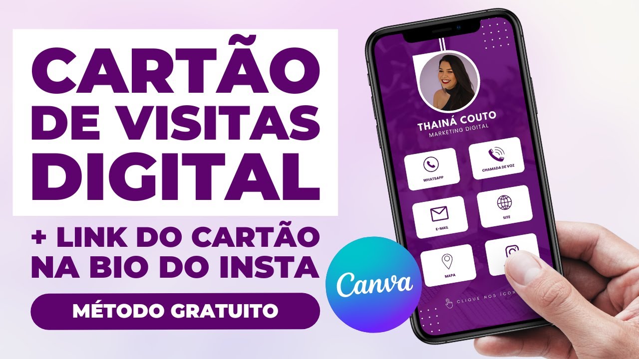 Como fazer CARTÃO DE VISITAS DIGITAL no Canva + LINK do CARTÃO DIGITAL na BIO do INSTAGRAM [Grátis]