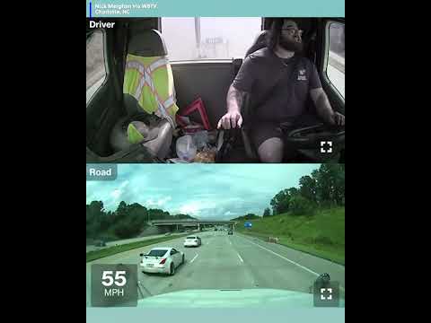 Dashcam video shows a car losing control then rolling and crashing into vehicles in opposite lanes.