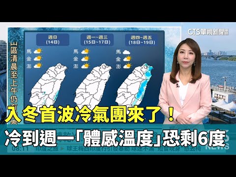 入冬首波冷氣團來了！　冷到週一「體感溫度」恐剩6度