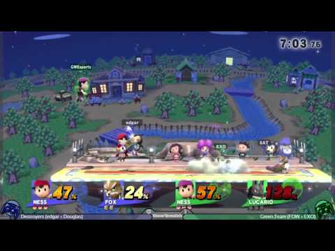 Smash WiiU - TBZsu15e1 - Doubles - WQF - edgar + Douglas (Blue) vs FOW + EXO (Green)