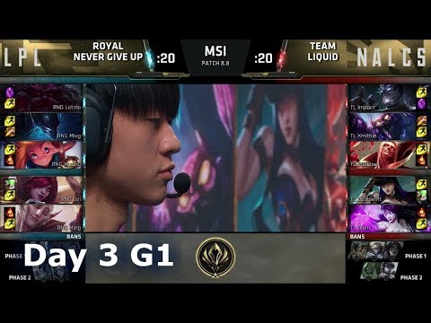 Royal Never Give Up vs Team Liquid | Day 3 LoL MSI 2018 Main Event Group Stage | RNG vs TL