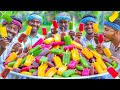 KUCHI ICE FRUIT POPSICLES Healthy Homemade Colorful Popsicle Making In Village Stick Ice Cream