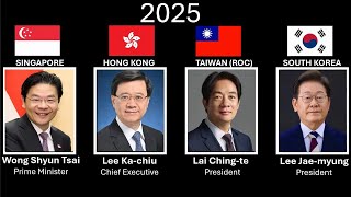 The leaders of four Asian Tigers , every year(1950-2025) - Singapore / Hong Kong / ROC / South Korea