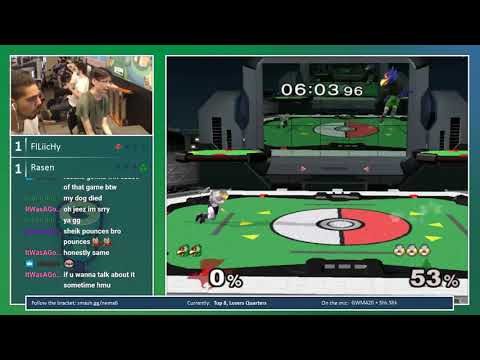 N.E. Melee Arcadian 6 - FLiiNcHy (Falco) vs. Rasen (Sheik) - SSBM LQF