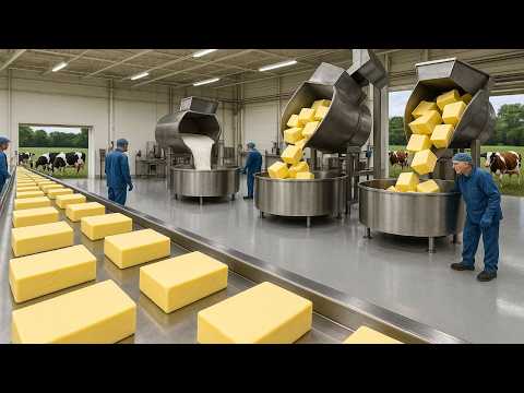 HOW BUTTER IS MADE in GIANT FACTORIES 🧈 | A Process That Produces MILLIONS🔥