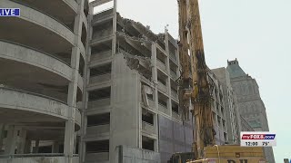 Demolition of the Bellemeade parking deck in Greensboro now underway