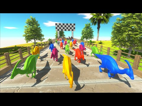 DINOSAURS SPEED RACE CHASE TO EAT COLOR PARASAUROLOPHUS - Animal Revolt Battle Simulator
