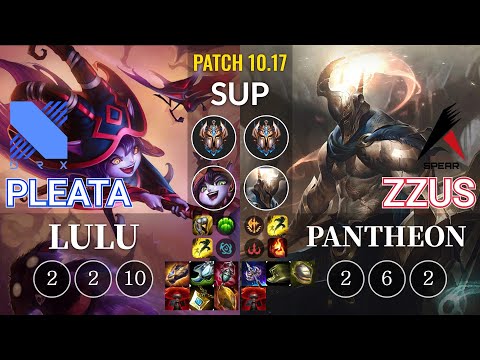 DRX Pleata Lulu vs ASP Zzus Pantheon Sup - KR Patch 10.17