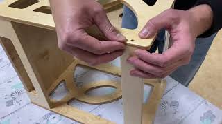 Climbambino Learning Toddler Tower with a seatback - Video instruction for assembly