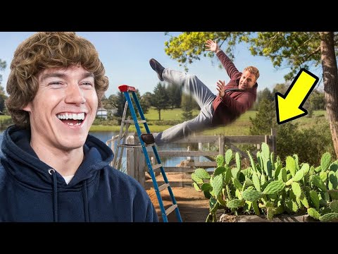 Crazy Friend Jumped Into Cactus!