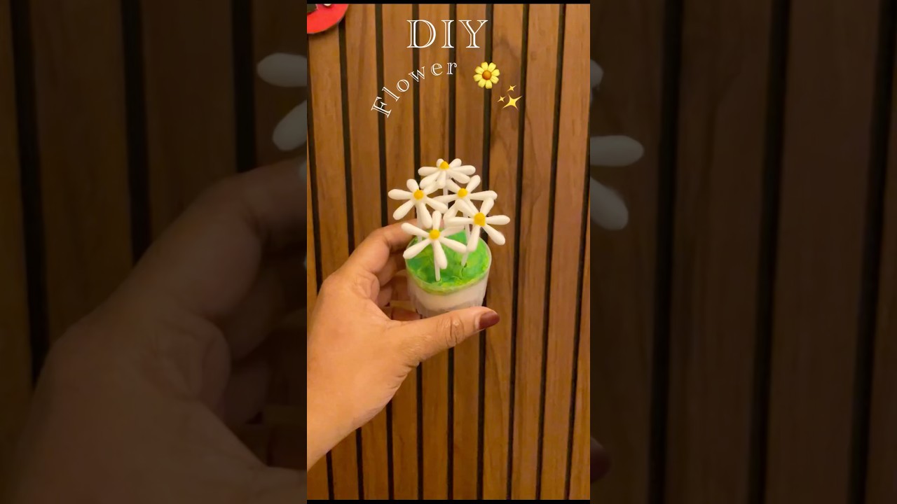 😍DIY Cotton Bud Flower 🌸 | Easy Craft Idea ✨|It’s me Hana#shorts