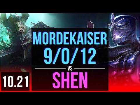 MORDEKAISER vs SHEN (TOP) | 9/0/12, Legendary | BR Diamond | v10.21