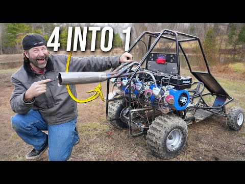 We Gave our 4 Cylinder Go Kart a Formula 1 Car Exhaust!