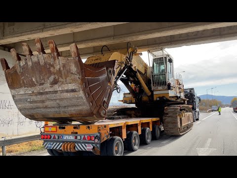 Loading And Transporting The Huge 123 Tonnes Liebherr 984 Shovel Excavator-Fasoulas Heavy Transports