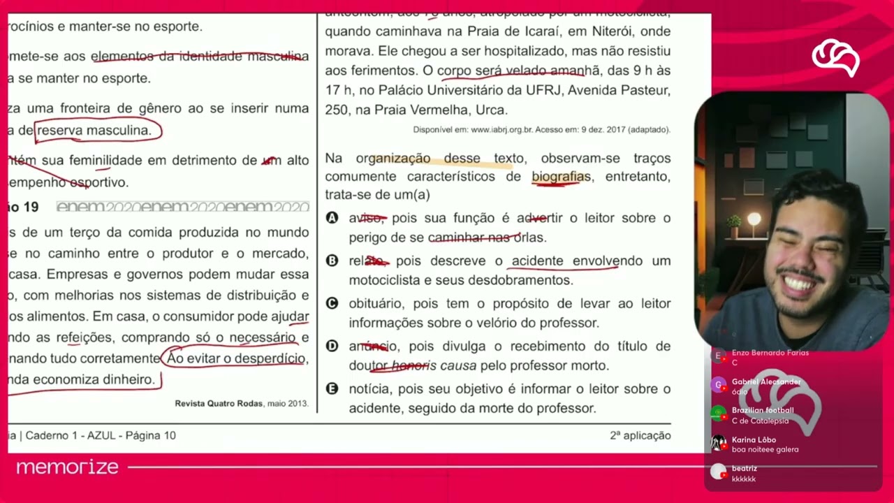 Resolução em Vídeo — Questão 20 ENEM 2020 PPL