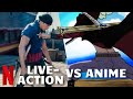 ONE PIECE Episode 5 'Zoro vs Mihawk Fight Scene' - Netflix Live Action Series VS Anime Comparison