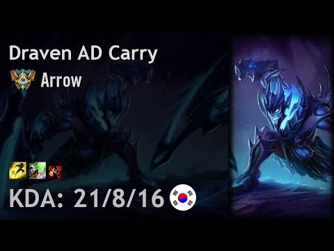 Draven AD Carry vs Xayah - Arrow - KR Challenger Patch 7.21