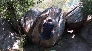 Video thumbnail of Problem 93 (Chapeau), 6a. Targasonne