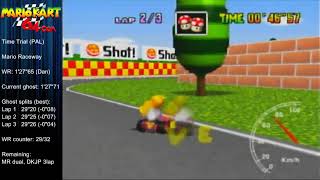 MK64 - World Record on Mario Raceway - 1'27"64 (NTSC: 1'12"89) by Matthias Rustemeyer