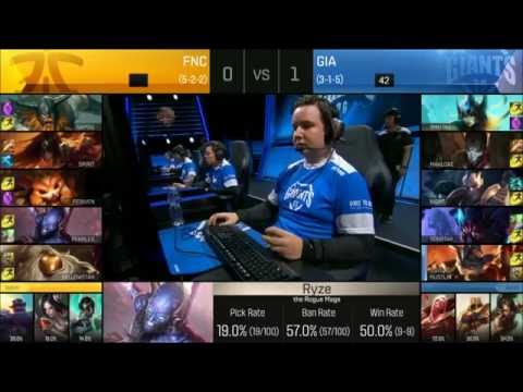 FNC vs GIA Game 2 D2W5 EU LCS Summer Split 2016 | Fnatic vs Giants  Day 2 Week 5