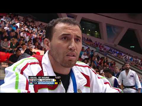 EL SHEHABY ￼ EGY ABDURAKHMONOV MUKHAMADMUROD TJK ￼ World Championships Seniors 2015  Round 1 +100