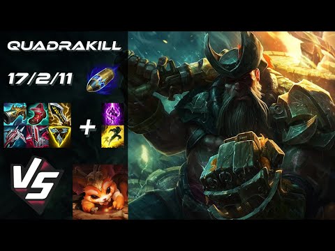 TOP Gangplank vs Gnar [QUADRAKILL] - NA Grandmaster Patch 14.24