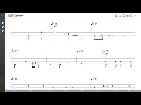 Cyndi Lauper - True Colors (BASS TAB PLAY ALONG)