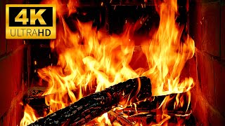 4K Cozy Fireplace Night | Crackling Fire Sounds & Burning Logs for Relaxing Christmas Ambience