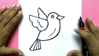 How to draw a birds | Easy bird drawing tutorial | kids drawing