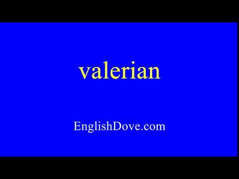 How to pronounce valerian in American English.