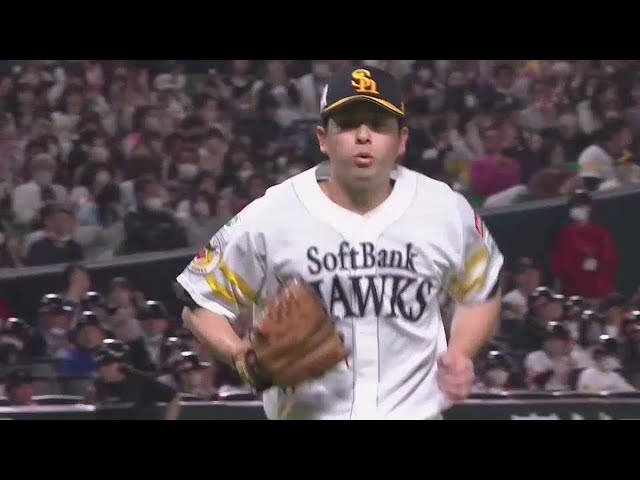 【3回表】3者連続三振!! ホークス・大関友久 3回までヒットを許さない好投!!  2023年3月31日 福岡ソフトバンクホークス 対 千葉ロッテマリーンズ