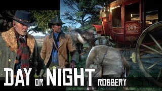 Arthur Steals Stagecoach At Night VS Day (The Spines Of America) Red Dead Redemption 2
