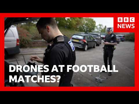 Can drones prevent disorder at Premier League football matches? | BBC News