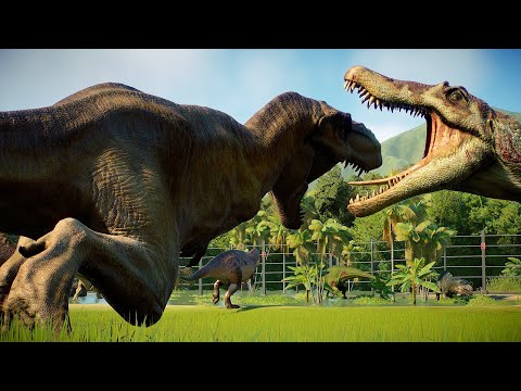 SPINOSAURUS vs ALL CARNIVORE DINOSAURS IN AEGEAN SEA - Jurassic World Evolution 2