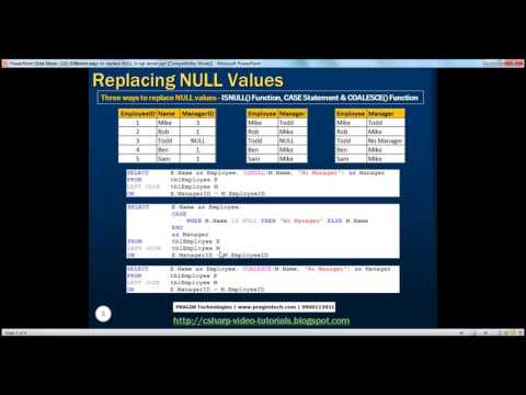 Different ways to replace NULL in sql server   Part 15