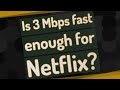 Is 3 Mbps fast enough for Netflix?