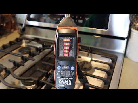 Klein Gas Sensor testing the off-gassing of a kitchen gas stove. There's something to the news story