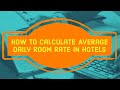 How To Calculate ARR ADR Average Room Rate Average Daily Rate