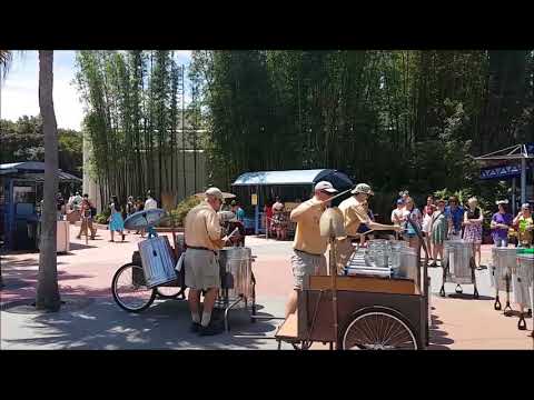Street Percussionists JAMMitors perfmorning  at Disney World  EPCOT Florida