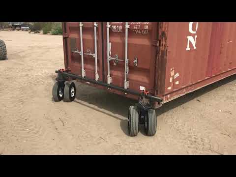 HitchWich V1 TriWich Tri60 T3 Prototype /  RAW Shipping Container 8,600 lbs on Desert Sand