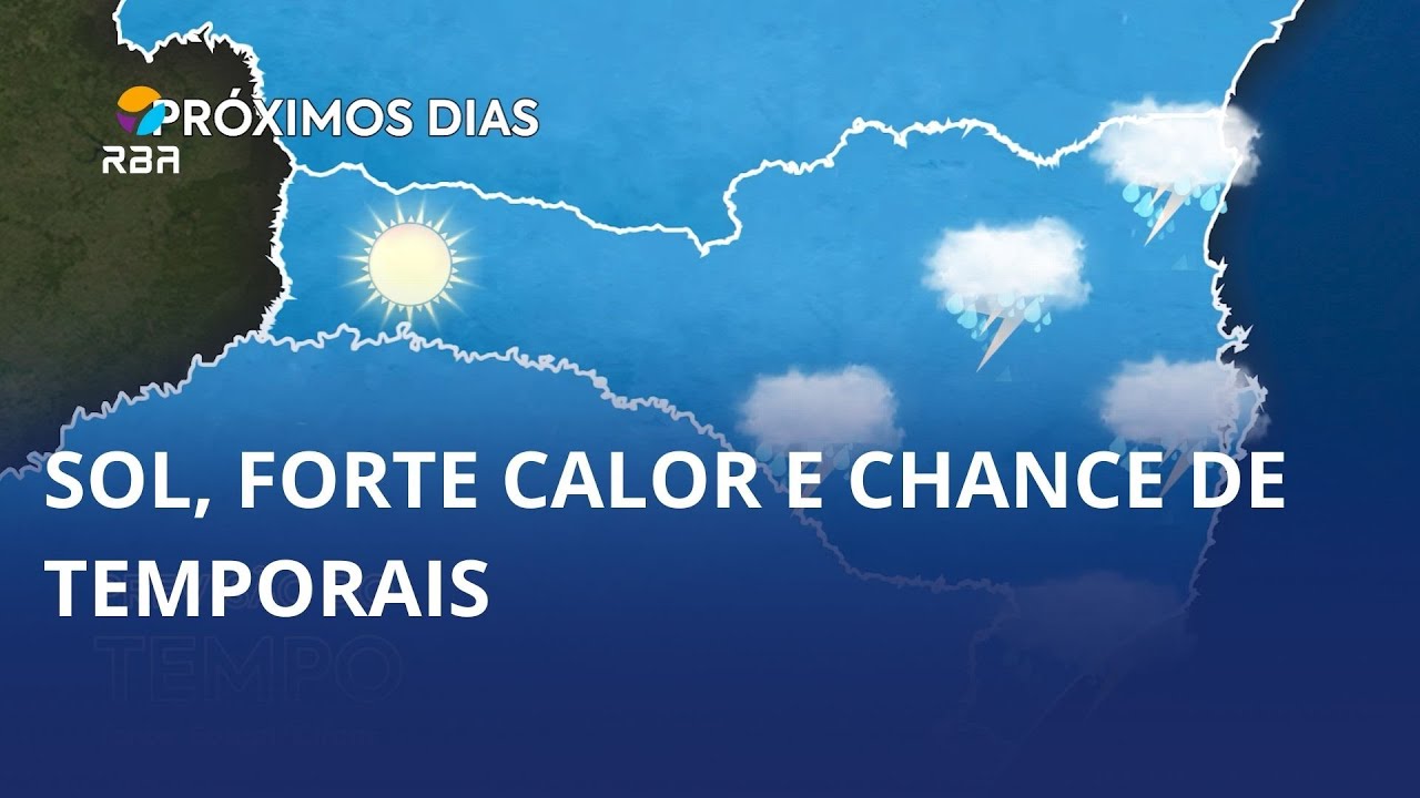 Sol, forte calor e chance de temporais ☀️