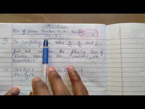 On comparing the ratios a1/a2, b1/b2 and c1/c2, find out whether the following pair of (i) and (ii)